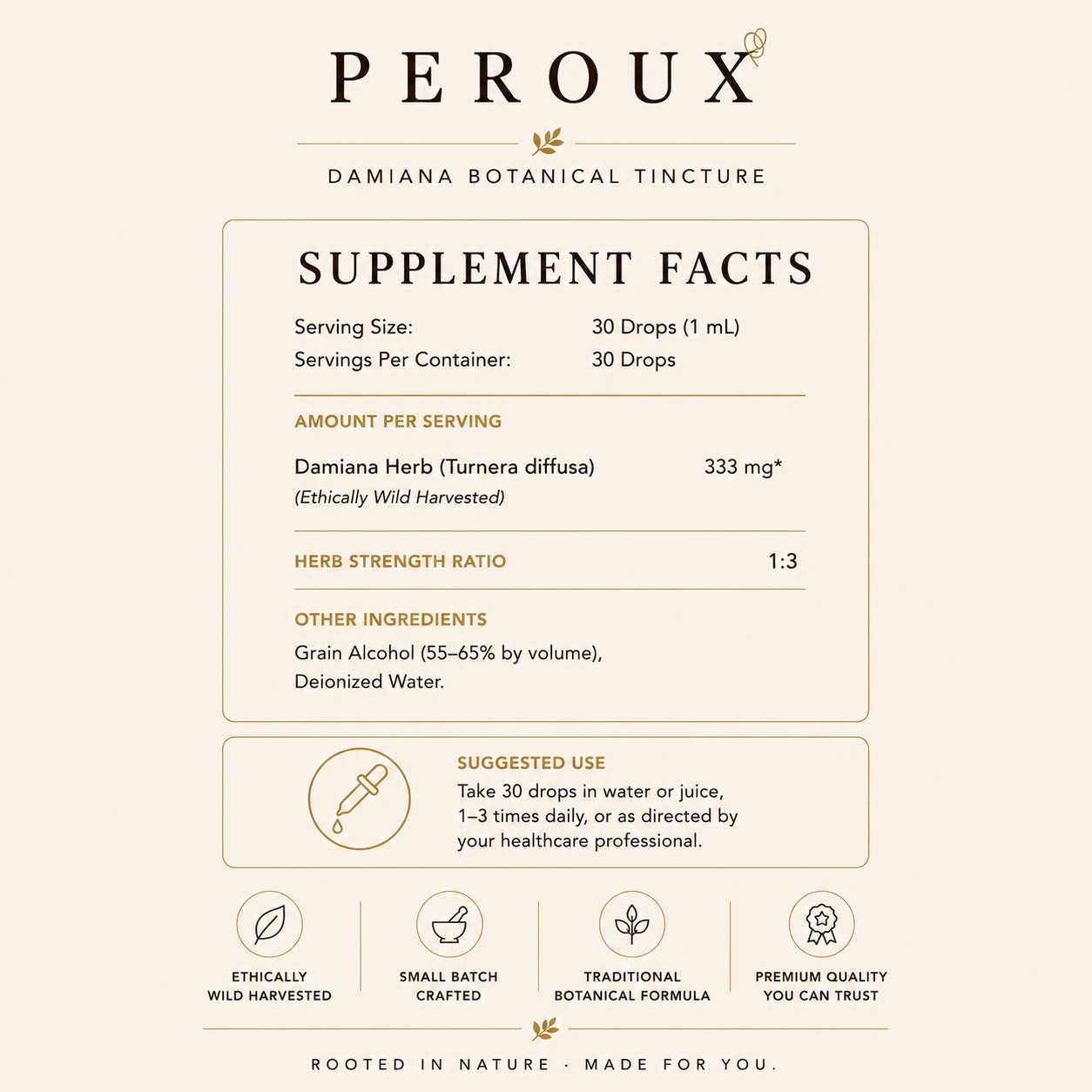 Peroux Damiana Drops